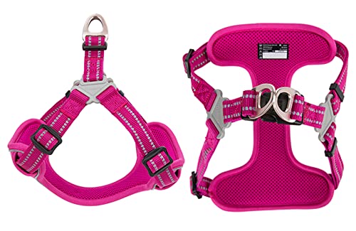 TRUE LOVE Step-in Dog Harness, Reflective, Breathable, Fushcia, M - color: Fushcia, size: M