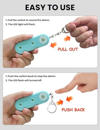 130dB Rechargeable Personal Safety Alarm Strobe Light for Women - color: Light Blue