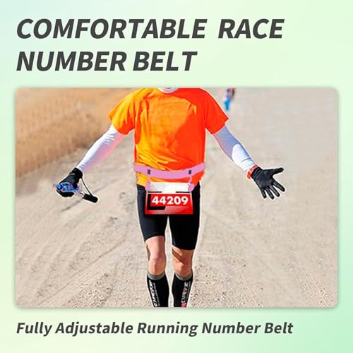 Stretch Fit Triathlon Number Belt No Pins Needed Comfortable Running Race Belt with Bib Holder for Marathon & More(Pink) - color: Pink