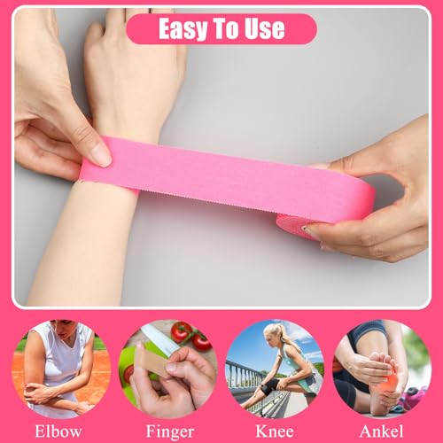 130 Yard 1.5 Inch Pink Athletic Sports Cotton Tape Pre Wrap Easy Tear - color: Pink, size: 1.5 In