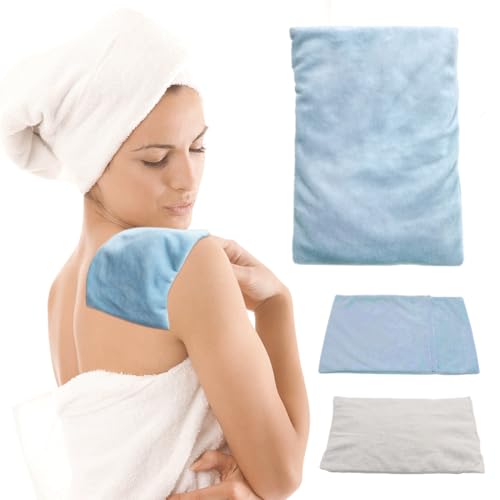 Microwavable Heating Pad, Moist Heat Pad for Pain Relief, Cramp, Menstrual, Tension and Stress, Heat Compress Wrap for Neck, Back, Shoulder, Muscle, Abdomen, Joint (1 S Blue) - style: 1 S Blue