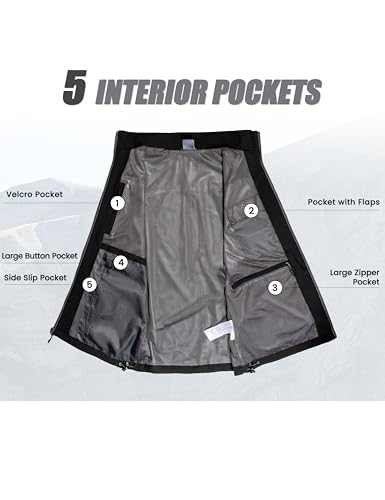 Little Donkey Andy Men's Lightweight Quick Dry Vest Windproof Sleeveless Jacket with 11 Pockets for Travel Fishing Hiking - color: Black, size: Small
