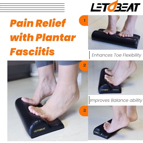 Plantar Fasciitis Foot Stretcher - Anti-Slip Leather, Black, S - color: Black, size: S
