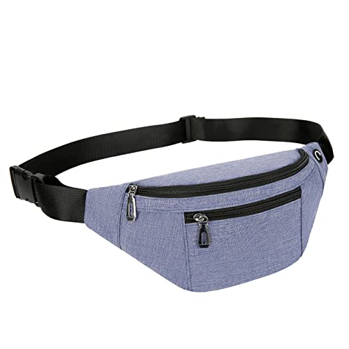 Fanny Pack for Men & Women, Fashion Waterproof Waist Packs with Adjustable Belt, Casual Bag Bum Bags for Travel Sports Running. - color: B-Purple