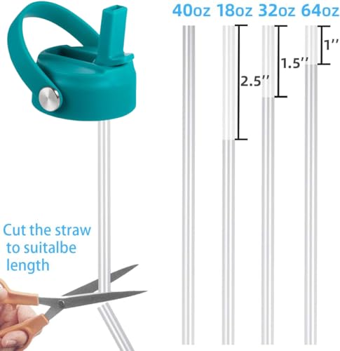RRegeny Straw Lid for Hydro Flask Wide Mouth 32 40 oz, Lids with Flexible Handle compatible with HydroFlask, Replacement Sports Flex Cap Wide Mouth Top - color: Laguna Blue