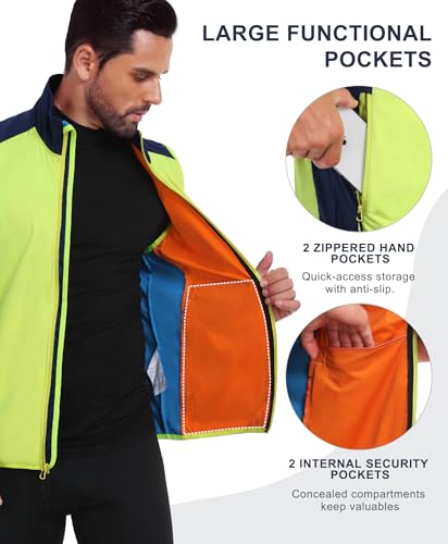 Little Donkey Andy Men's Softshell Vest Lightweight Windproof Waterproof - color: Basic Yellow, size: Large