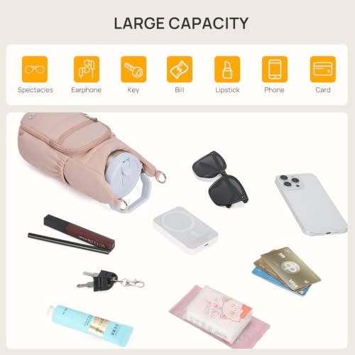 Telena Water Bottle Holder with Strap RFID Crossbody Bags for Women - color: Blush Pink
