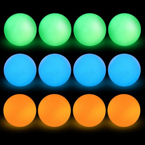 12 Pack Glow in Dark Practice Lacrosse Ball, Orange, Blue, Green, Round