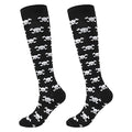 Junely Compression Socks for Women Knee High Stockings Funny Cute - color: A10skull01