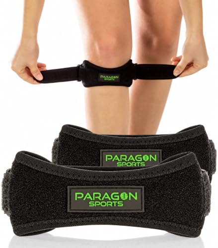 Patella Knee Strap for Running, Fitness, Stairs Climbing/Adjustable Patellar Tendon Support Band for Basketball, Athletics by Paragon Sports/Pain Relief Brace for Jumper's Knee and Chondromalacia