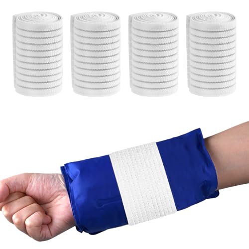 4-Pack Ice Pack Straps,35.5"x3"Elastic Ice Pack Wrap Holder with Hook&Loop - color: White