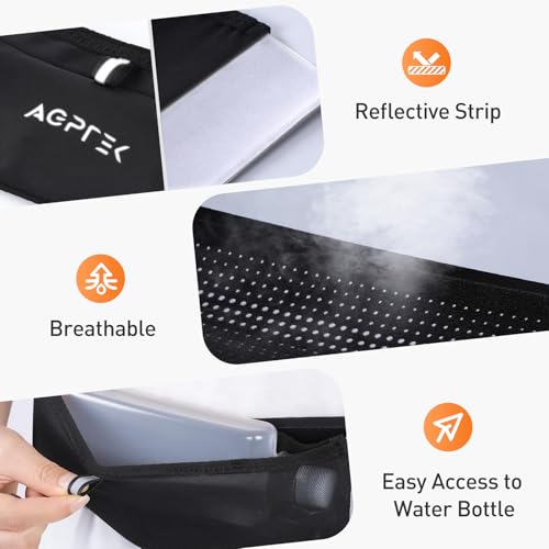 AGPTEK Slim Running Belt with Waterproof Phone Pocket for Women & Men - size: Medium