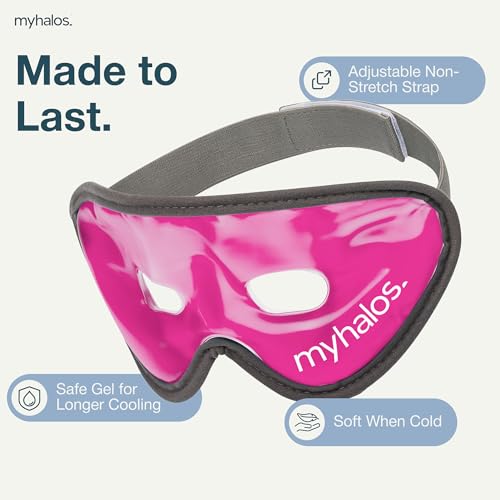 MyHalos Cooling Gel Eye Mask, Cold Ice Pack for Puffy Eyes & Dark Circles - color: Pink, size: Pack of 1