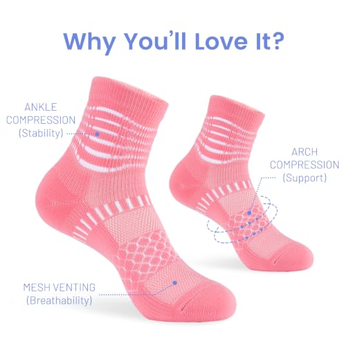 IRAMY Ankle Compression Socks Women Men Plantar Fasciitis Relief 3/5 Pairs - color: Macaron Mix(5 Pairs), size: X-Large