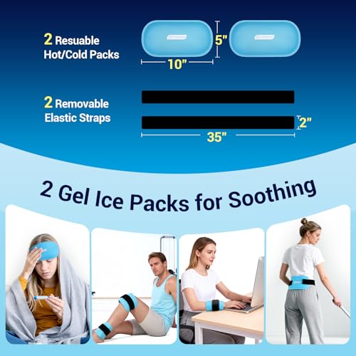 Comfytemp Gel Ice Packs for Injuries Reusable, Hot Cold Compress Ice Packs - size: 10"x5"