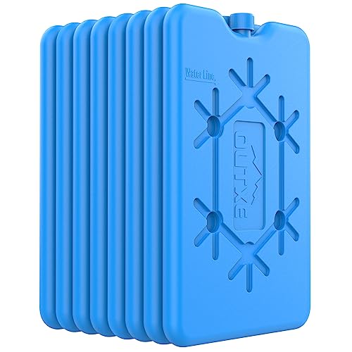 OUTXE Ice Packs for Lunch Box - Reusable Ultra-Thin Freezer Packs - Long-Lasting Cool Packs for Coolers, Keep Food Fresh and Cold in Lunch Boxes and breastmilk Bags - style: 8-Packs