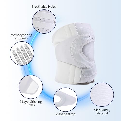 Knee Brace for Men and Women, Dual X-Straps and 4 Side Stabilizers - color: Gray, size: Large