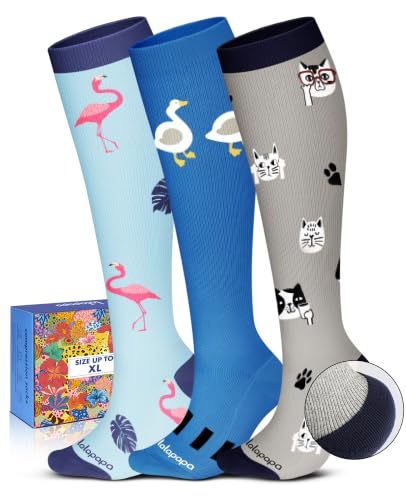 Cute Compression Socks for Women - color: Animals, size: Small-Medium