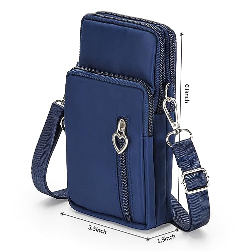 Women Cell Phone Purse Wristband Sport Armband Wallet Travel Crossbody Cell Phone Purse for Galaxy S10 Plus S9 Plus A50 A7 J7,OnePlus 6T,HTC U12 (Blue) - color: Blue