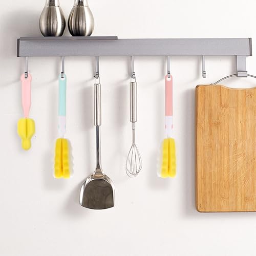 4Pcs Bottle Brush Sponge, Bottle Sponge Brush Cleaner(4Pcs+2Nipple Brushes) - color: Multicolor(4pcs+2 Nipple Brush)