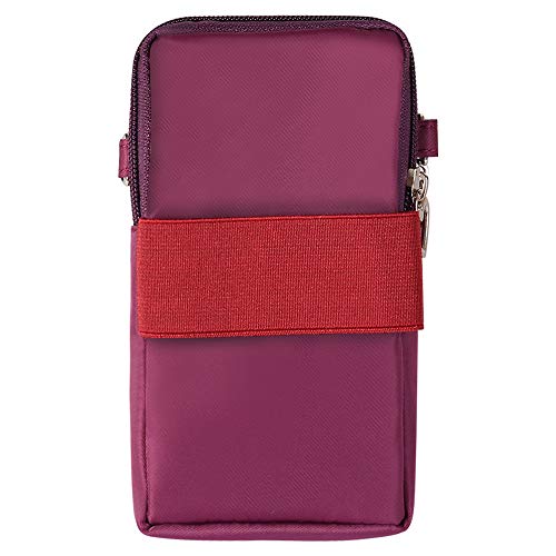 Women Small Crossbody Bag Cell Phone Purse Shoulder Pouch Armband Wallet Case Handbag for iPhone Samsung Google Pixel - color: Purple