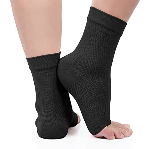 KEKING Ankle Brace Compression Sleeve – Plantar Fasciitis & Achilles - color: Black, size: 3X-Large