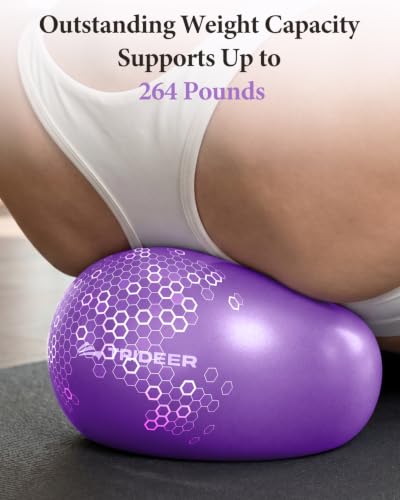 Trideer 9 Inch Pilates Ball with Inflation Straw, Small Exercise Yoga Ball - color: Purple