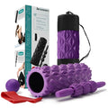 5 in 1 Foam Roller Set High Density Patented Foam Roller for Exercise - color: Purple Diamond