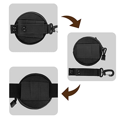 FRTKK 2 Pack Tactical Compact EDC Pouches Military Molle Utility Pouch Accessories Organizer Pouch Coin Purse Keychain Pocket Credit Card Holder Waist Pack - color: Black