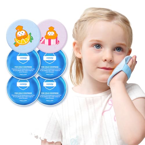 samply Small Gel Ice Packs, 4 Mini Reusable Cold Packs with 2 Cute Covers - color: Blue