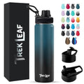 Travel Water Bottle with 3 Lids (Spout, Straw, Flip) Leak Proof, Quality, Vacuum Insulated, Stainless Steel (Cascade Shadow, 22 oz) - color: Cascade Shadow, size: 22 Ounces