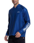 Men's UPF 50+ Fishing Hoodie Sun Shirt, Quick Dry Long Sleeve - color: Navy, size: Medium