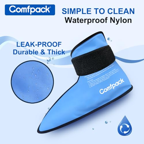 Comfpack Foot Ankle Ice Pack Wrap for Plantar Fasciitis, 2 Packs - size: L Blue - 2Packs