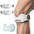 MANUEKLEAR V-Shaped Patella Bands, Adjustable Flex Wrap Patellar Tendon Support Strap for Men Women, Silicone Patella Knee Straps Suitable for Pain Relief Running Hiking Basketball, (2pcs) (White) - color: White