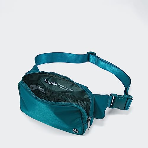 Pander Belt Bag Large 2L, Nylon Fanny Pack Purse for Women and Men with Adjustable Strap - color: Teal Blue