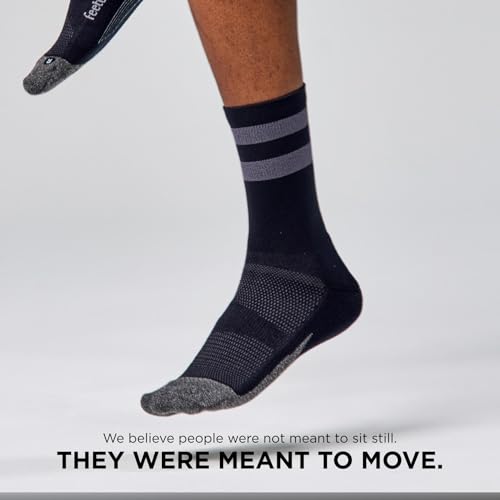 Feetures Elite Light Cushion Mini Crew Sock - color: New Black High Top Stripe (1 Pair), size: Medium