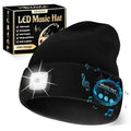 HEYAXA Bluetooth Beanie Hat, USB Rechargeable 4 LED Wireless Music Running Headlamp Cap, Dad Gifts for Husband, Dad, Birthday Gifts for Men, Dad, Father, Women, Him, Her, Black - color: Black