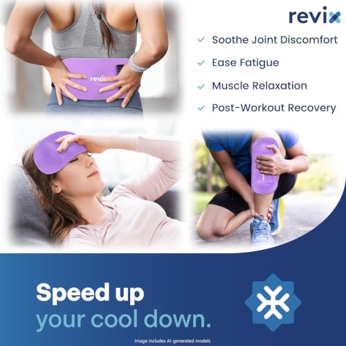 REVIX 2-Pack Ice Packs for Injuries, Reusable Hot & Cold Gel Wraps - color: Purple, size: Large 12 x 6 Inch