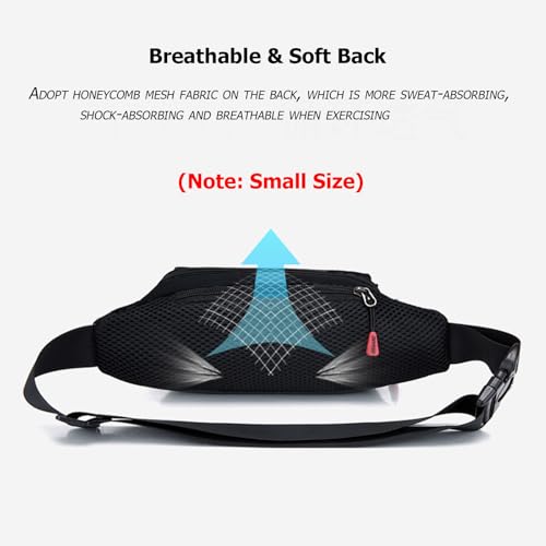 Fanny Pack Men Women Water-resistant Sports Waist Pack Small Bumbag Unisex - color: Black