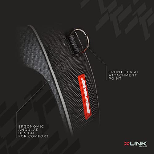 EzyDog X-Link Dog Harness, No Pull Design with Front D-Ring - Medium, Black - color: Black, size: Medium