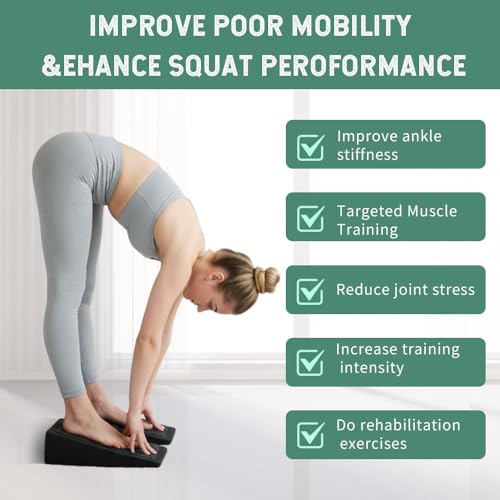 Foam Slant Board Squat Wedge, 3 Pcs Adjustable Calf & Foot Stretcher Set