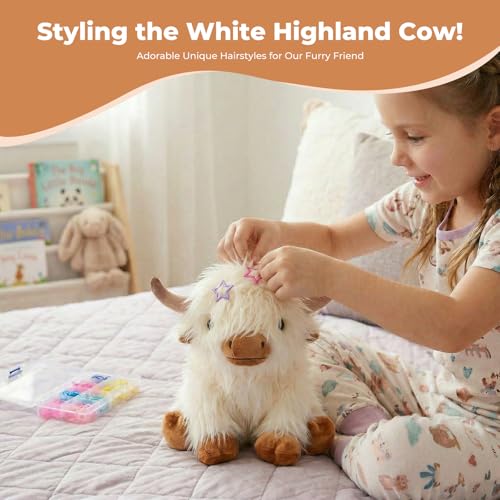 Microwavable Highland Cow Stuffed Animals, Heatable & Coolable Plush Toys - style: A-White Highland Cow
