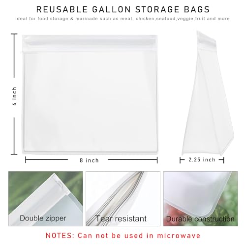 Reusable Ice Storage Bags - Set of 3, 8”x 6”x 2.5”- Ideal Reusable Ice Bag Set, Fits 6 Ice Balls & Ice Cubes, Freezer Bags, Storage Bags- Durable and BPA-Free