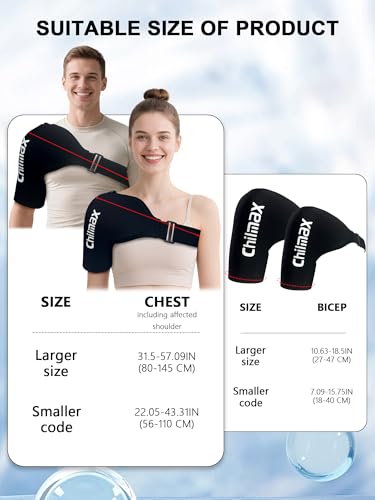 Shoulder Ice Pack Wrap for Rotator Cuff Cold Therapy Brace - color: X-large Black