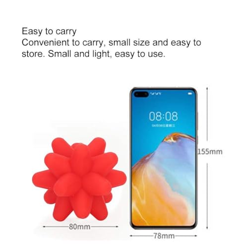 Massage Ball Silicone,Spiky Massage Ball for Trigger Point Massage, Deep Tissue Tai Chi Ball for Myofascial Release Acupoint Stimulation Exercise Recovery(Red)