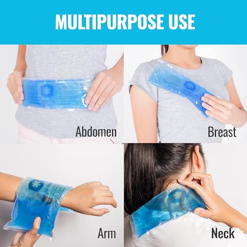 ICEWRAPS 4"x10" Flexible Large Gel Reusable Ice Packs, 2 Pack - Blue - size: 4"x10", style: Blue - 2Pack