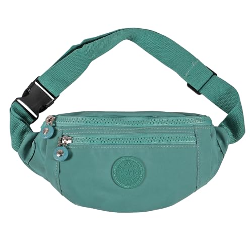 Large Crossbody Fanny Pack with 3-Zipper Pockets,Gifts for Enjoy Sports Festival Workout Traveling Running Casual Hands-Free Wallets Waist Pack Phone Bag Fits All Phones (Green) - color: Green