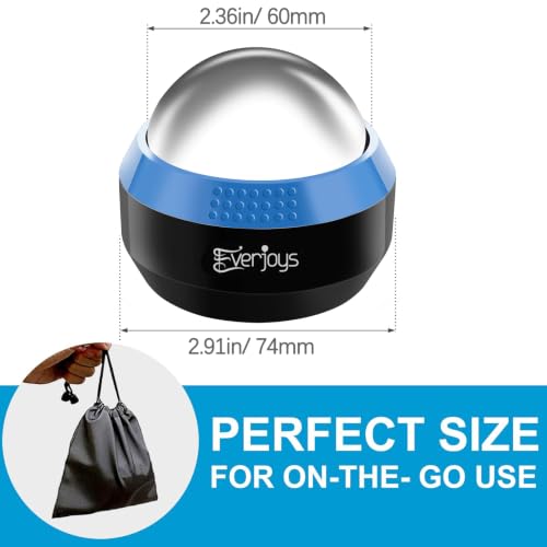Massage Ice Roller Ball Cold & Heat Therapy Tissue Relief Muscle Recovery - color: Black and Blue