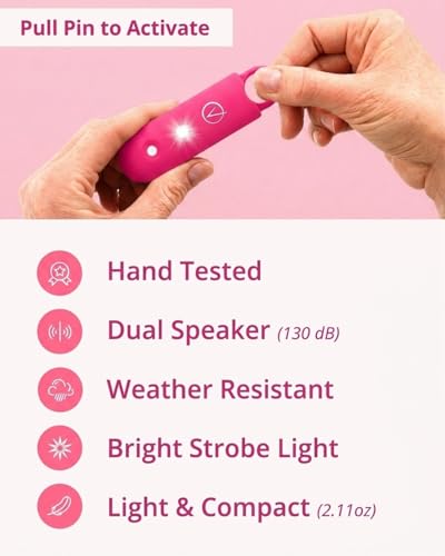 Vantamo Personal Alarm for Self Defense with Low Battery Notice, Strobe Light & Extra Loud 130 dB Double Speakers Safety Keychain Set for Women, Rechargeable Panic Button for Womens Self Defense - color: Watermelon