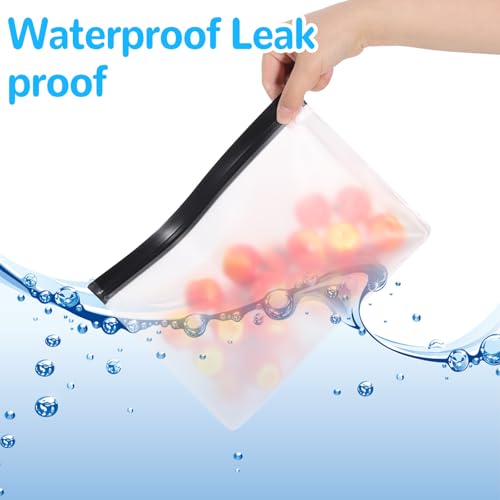 4 pcs Clear Leak Proof Freezer Bag Reusable Ice Storage Bags Ice Cube Storage Bags Freezer Holder Container with Secure Zip Seal Close Design for Travel Food Whiskey Bourbon Cocktails - color: White